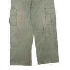 DICKIES Mens Cotton Blend Green Regular Cargo Trousers W32 L27 Workwear