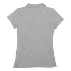 NIKE Womens Grey Short Sleeve Plain Polo Shirt S Cotton Comfort Fit