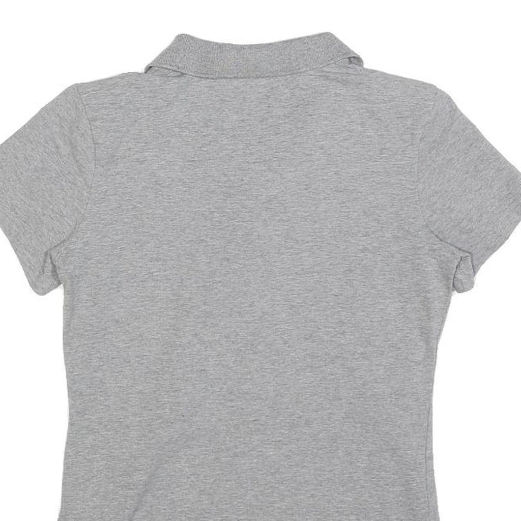 NIKE Womens Grey Short Sleeve Plain Polo Shirt S Cotton Comfort Fit