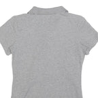 NIKE Womens Grey Short Sleeve Plain Polo Shirt S Cotton Comfort Fit