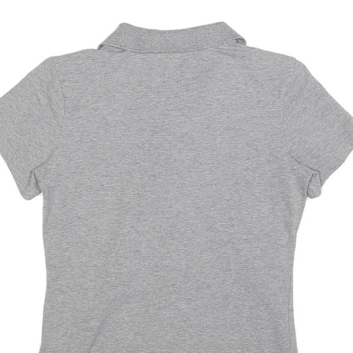 NIKE Womens Grey Short Sleeve Plain Polo Shirt S Cotton Comfort Fit