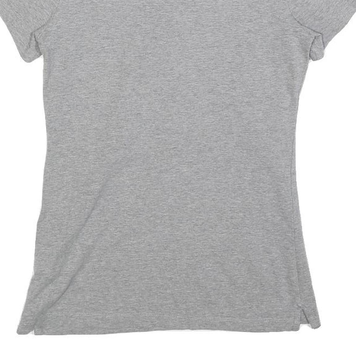 NIKE Womens Grey Short Sleeve Plain Polo Shirt S Cotton Comfort Fit