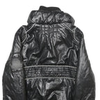 AMAZONE COUTURE Womens Black Zip Jacket Polyester UK 8 Quilted Ribbed Collar