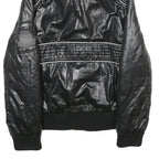 AMAZONE COUTURE Womens Black Zip Jacket Polyester UK 8 Quilted Ribbed Collar