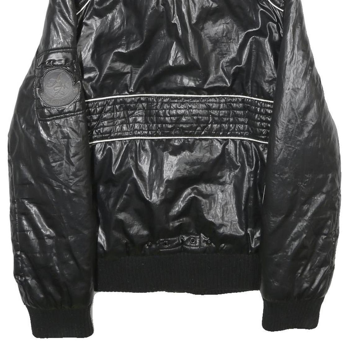 AMAZONE COUTURE Womens Black Zip Jacket Polyester UK 8 Quilted Ribbed Collar