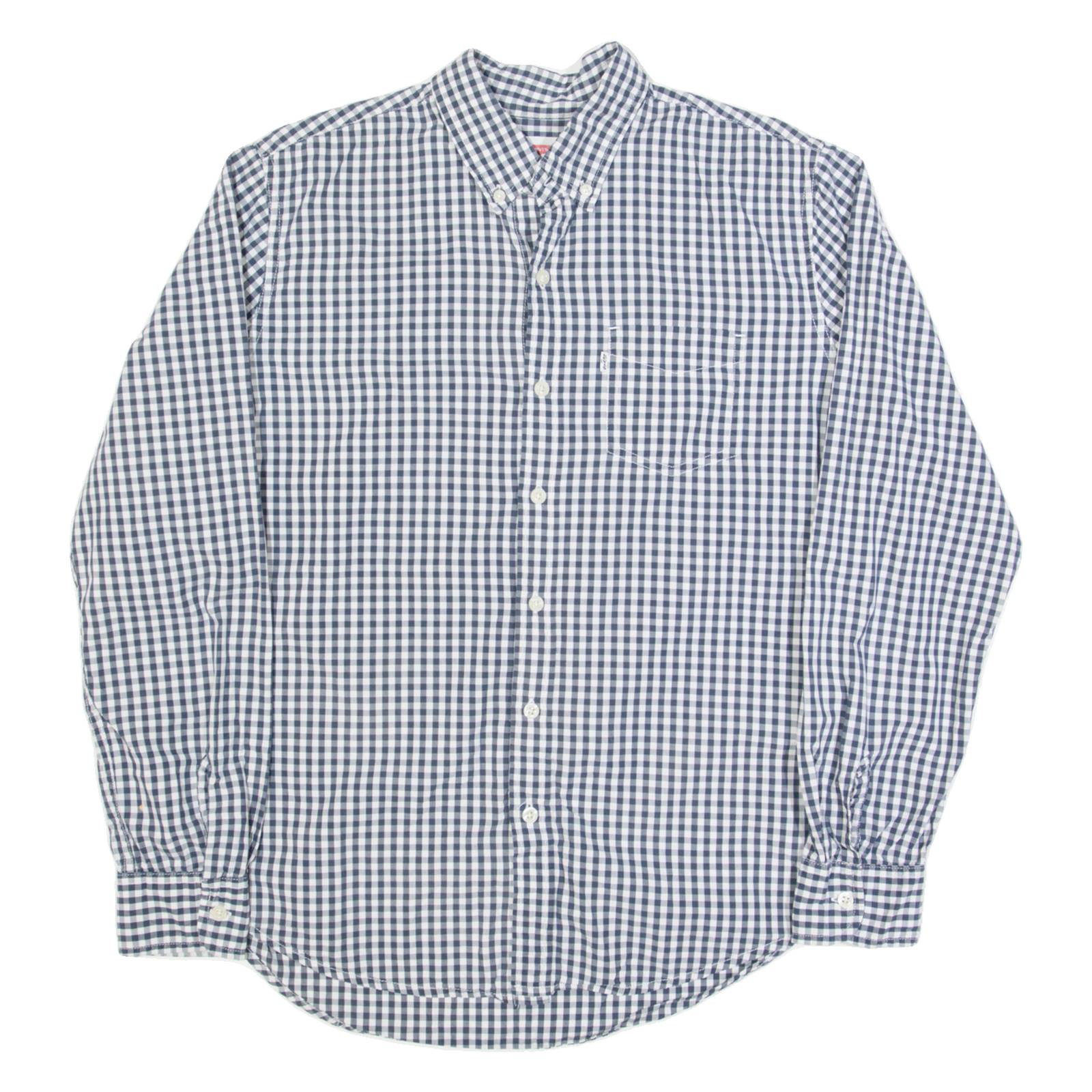LEVI'S Mens Shirt Blue Gingham Long Sleeve M
