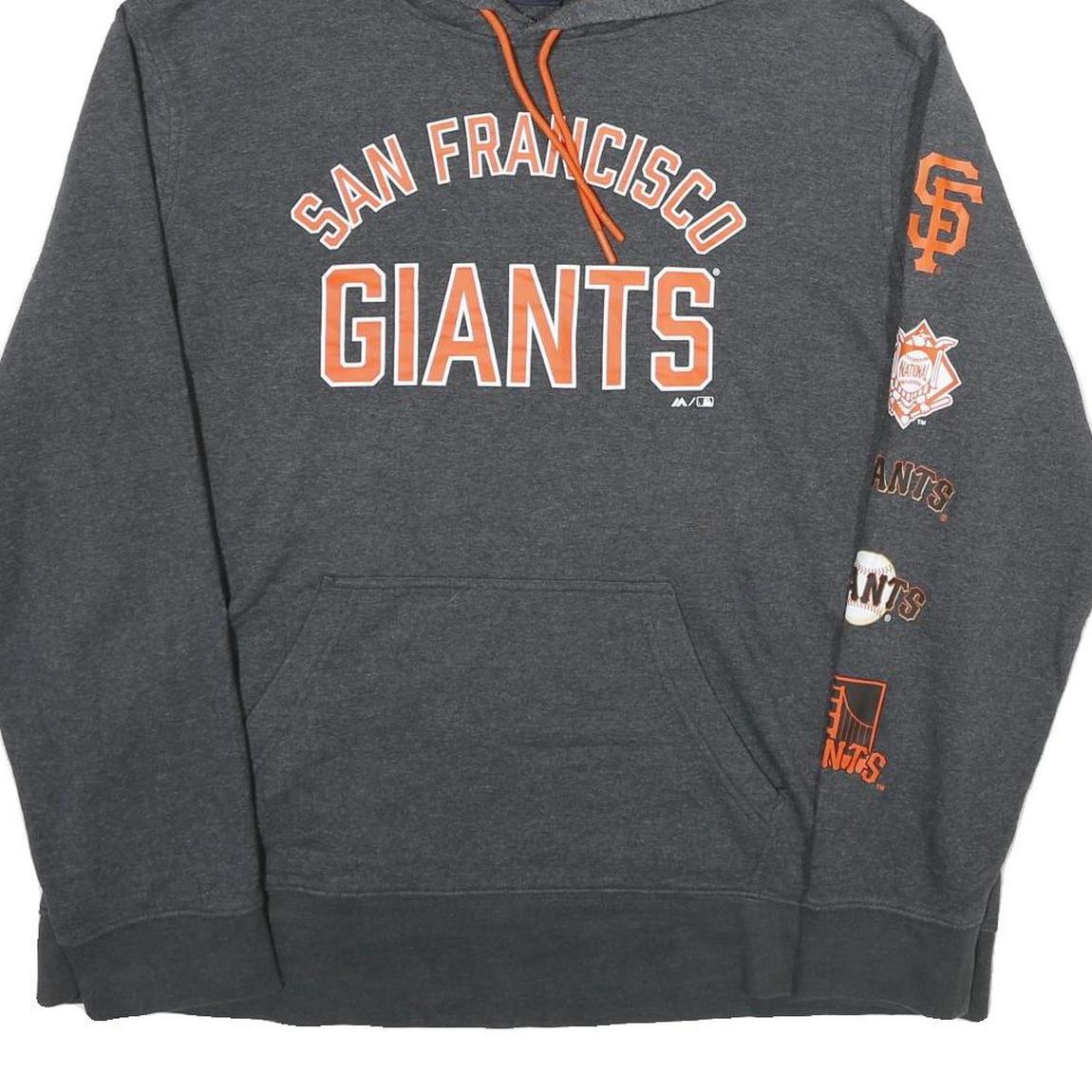 MAJESTIC Mens Grey San Francisco Giants Hoodie XL Cotton Blend Pullover