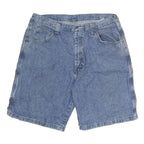 WRANGLER Mens Denim Blue Casual Shorts L W38 Cotton Workwear Loose Fit Button