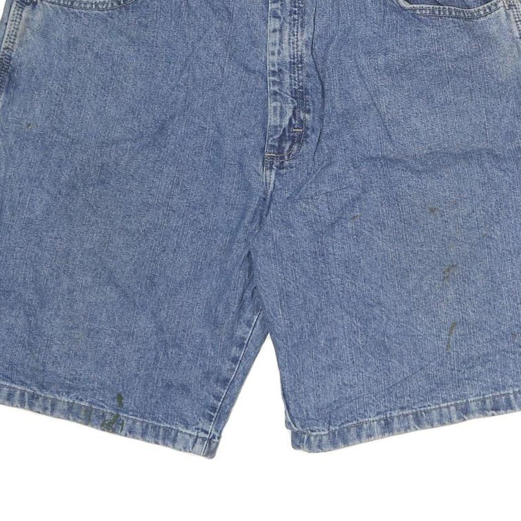 WRANGLER Mens Denim Blue Casual Shorts L W38 Cotton Workwear Loose Fit Button