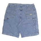WRANGLER Mens Denim Blue Casual Shorts L W38 Cotton Workwear Loose Fit Button