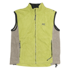HELLY HANSEN Womens Yellow & Beige Fleece Vest M Polyester Zip Outdoor Jacket