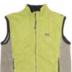 HELLY HANSEN Womens Yellow & Beige Fleece Vest M Polyester Zip Outdoor Jacket