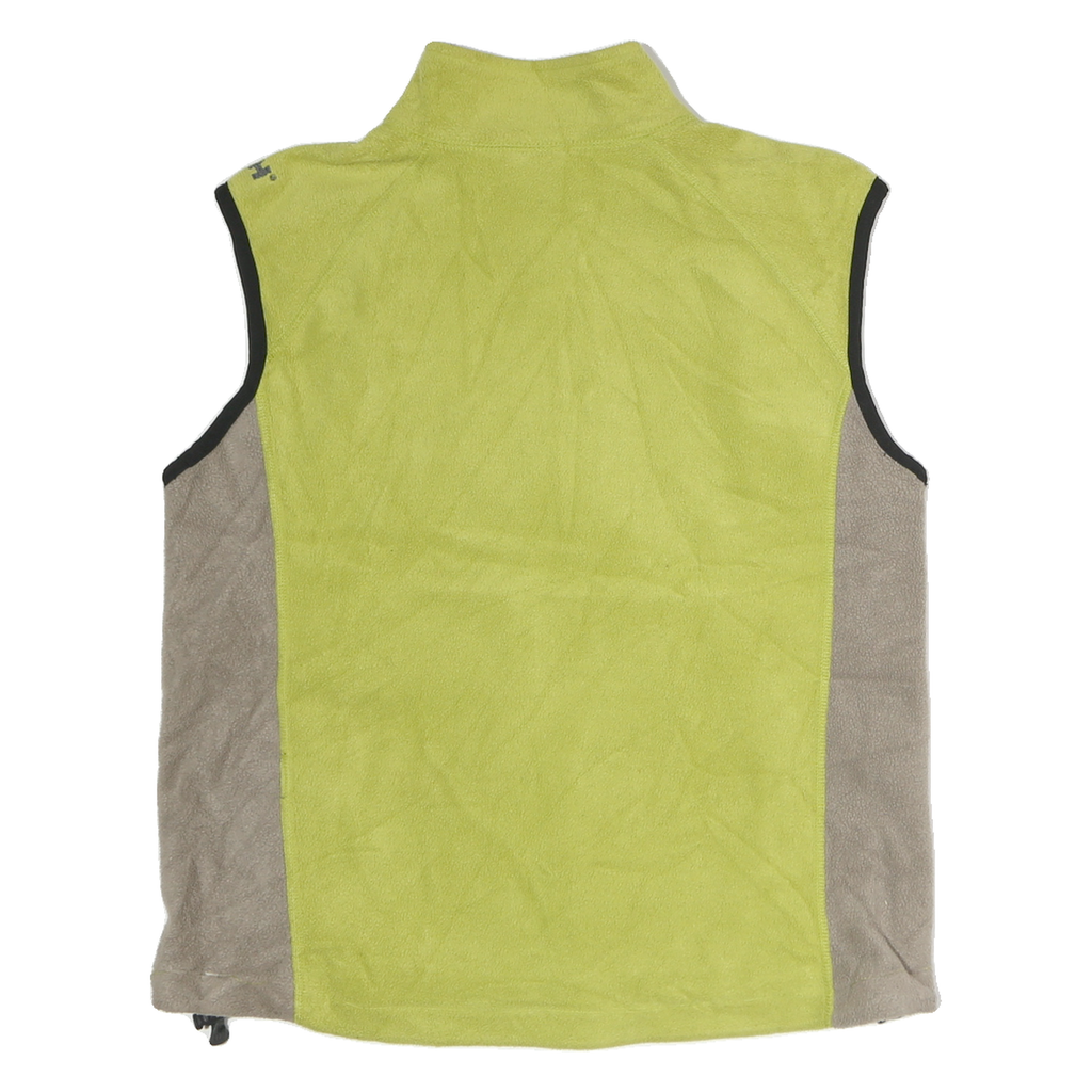 HELLY HANSEN Womens Yellow & Beige Fleece Vest M Polyester Zip Outdoor Jacket