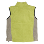 HELLY HANSEN Womens Yellow & Beige Fleece Vest M Polyester Zip Outdoor Jacket