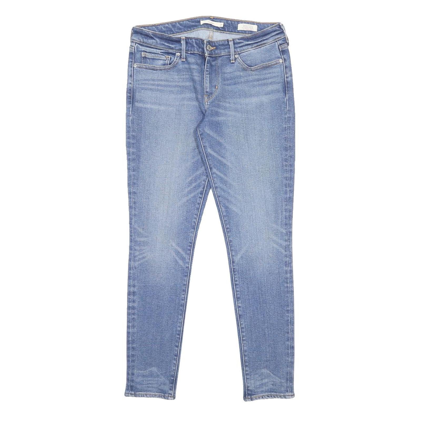 LEVI'S 711 Womens Jeans Blue Slim Skinny Denim Medium W29 L30 Zip Closure
