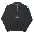 ADIDAS Mens Black & Teal Equipment Sweatshirt Collared XS Half Zip Casual Sport