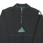 ADIDAS Mens Black & Teal Equipment Sweatshirt Collared XS Half Zip Casual Sport