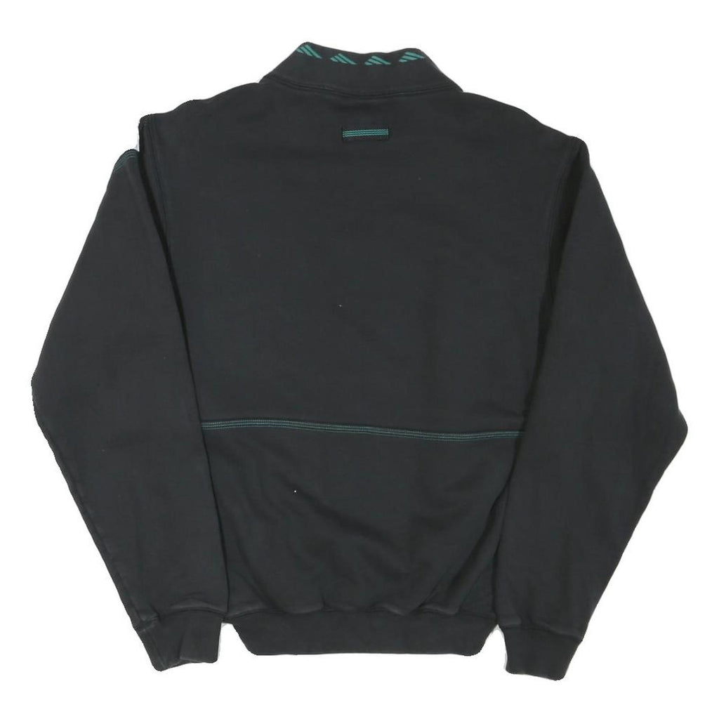 ADIDAS Mens Black & Teal Equipment Sweatshirt Collared XS Half Zip Casual Sport