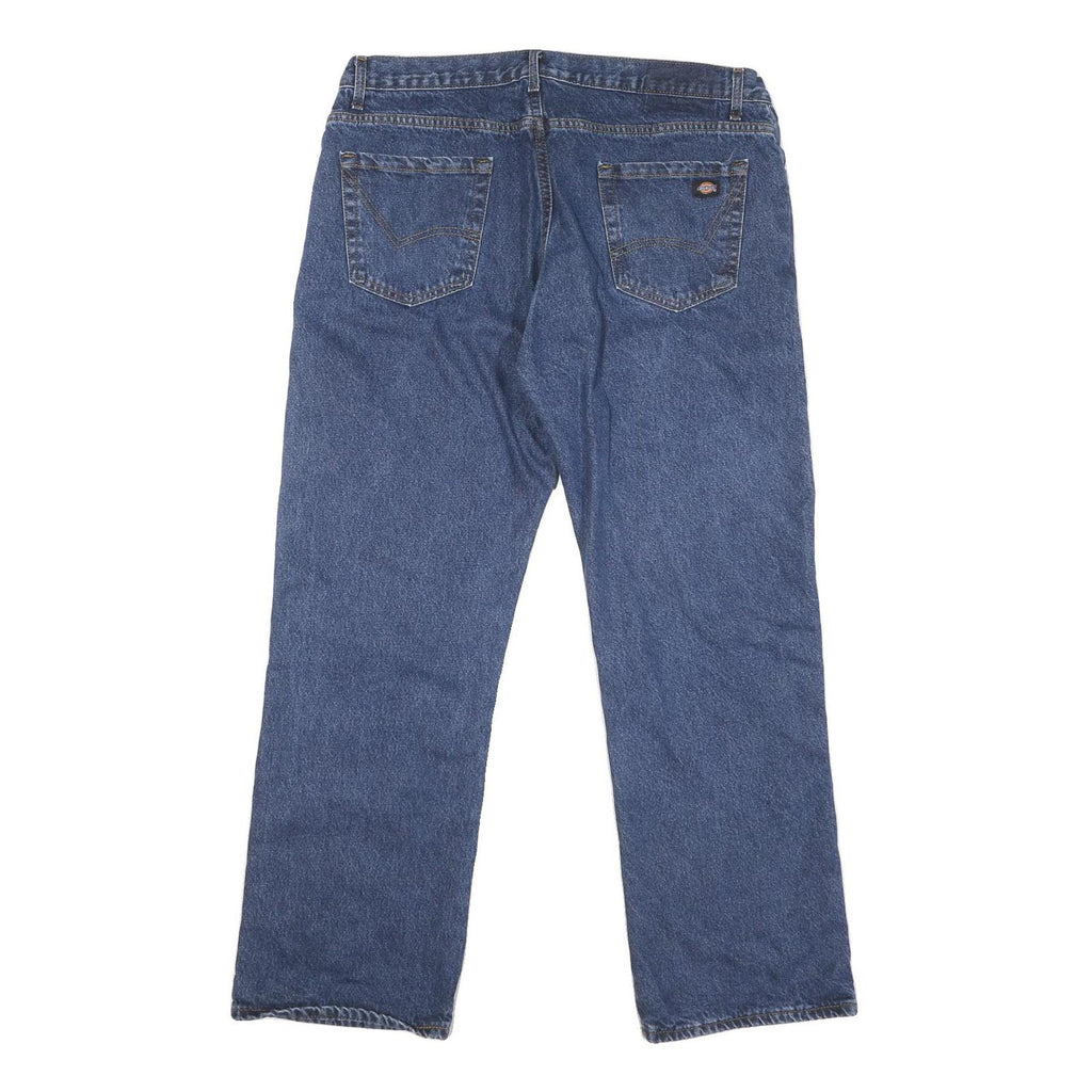 DICKIES Mens Blue Regular Straight Leg Denim Cotton Blend Medium W38 L30
