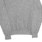 TOMMY HILFIGER Mens Grey Plain Cotton V-Neck Basic Knit Jumper L Classic Style