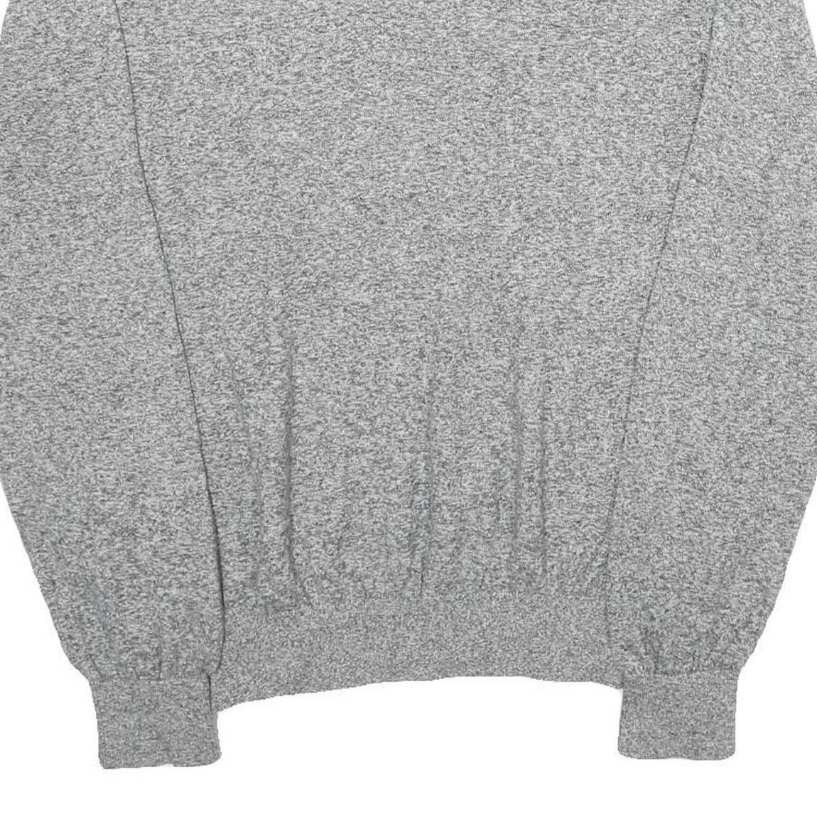 TOMMY HILFIGER Mens Grey Plain Cotton V-Neck Basic Knit Jumper L Classic Style