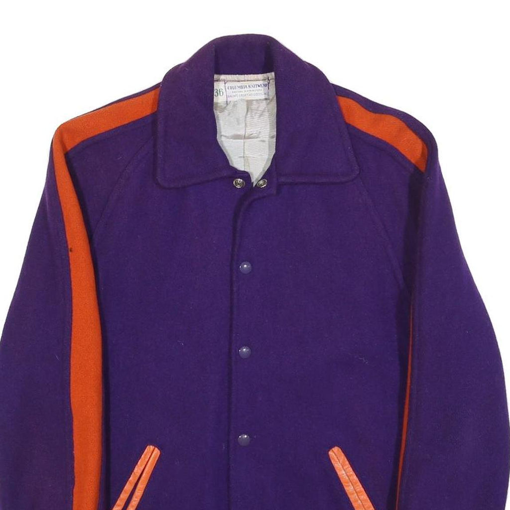COLUMBIA KNITWEAR Mens Purple & Orange Classic Jacket S Wool Blend Plain