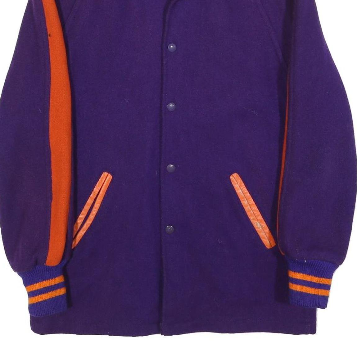COLUMBIA KNITWEAR Mens Purple & Orange Classic Jacket S Wool Blend Plain
