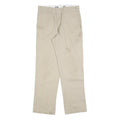 DICKIES Mens Regular Fit Beige Cotton Blend Trousers W33 L32 Workwear Zip