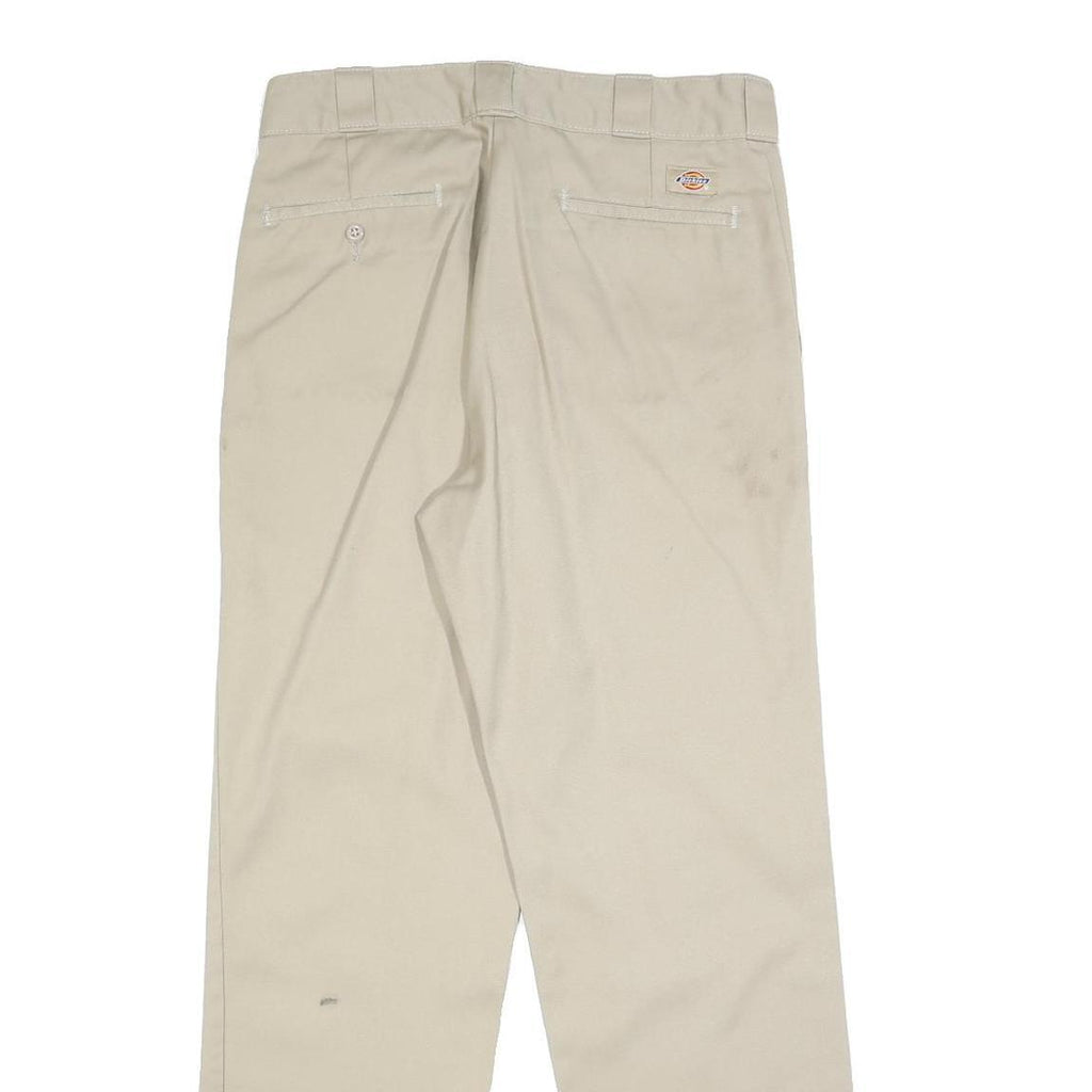 DICKIES Mens Regular Fit Beige Cotton Blend Trousers W33 L32 Workwear Zip