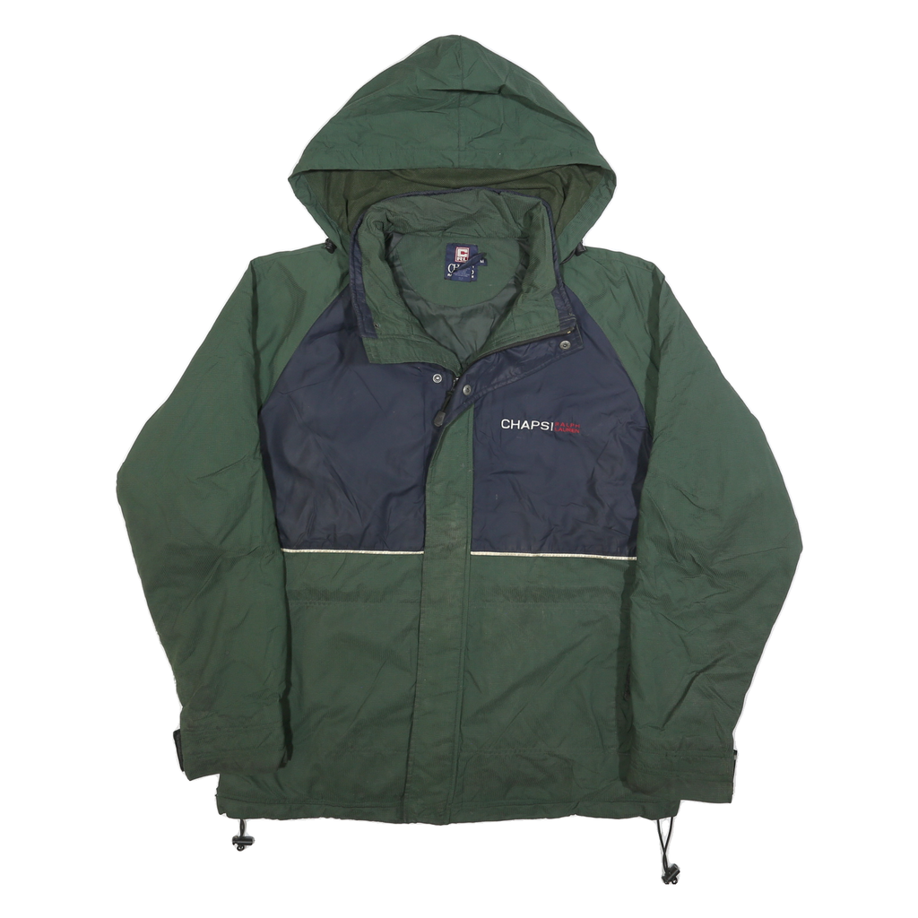 CHAPS RALPH LAUREN Mens Green & Navy Zip Jacket M Polyester Blend Casual Outdoor