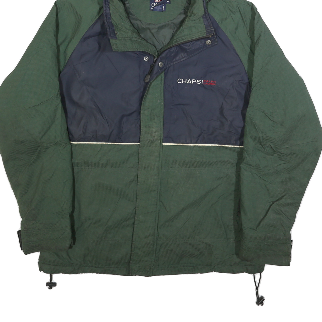 CHAPS RALPH LAUREN Mens Green & Navy Zip Jacket M Polyester Blend Casual Outdoor