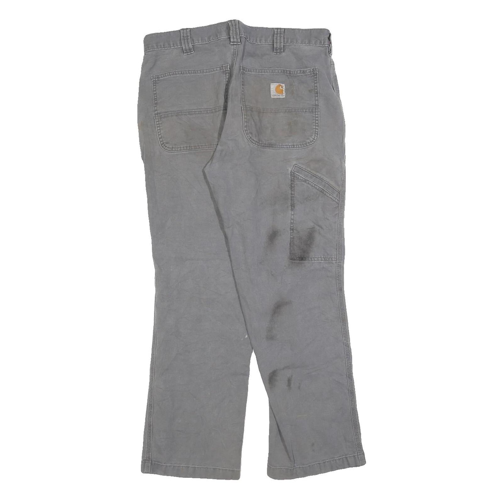 CARHARTT Mens Cotton Blend Grey Relaxed Straight Trousers W32 L30 Workwear