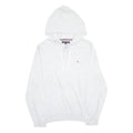TOMMY HILFIGER Mens Grey Hoodie L Cotton Blend Pullover Drawstring Hood