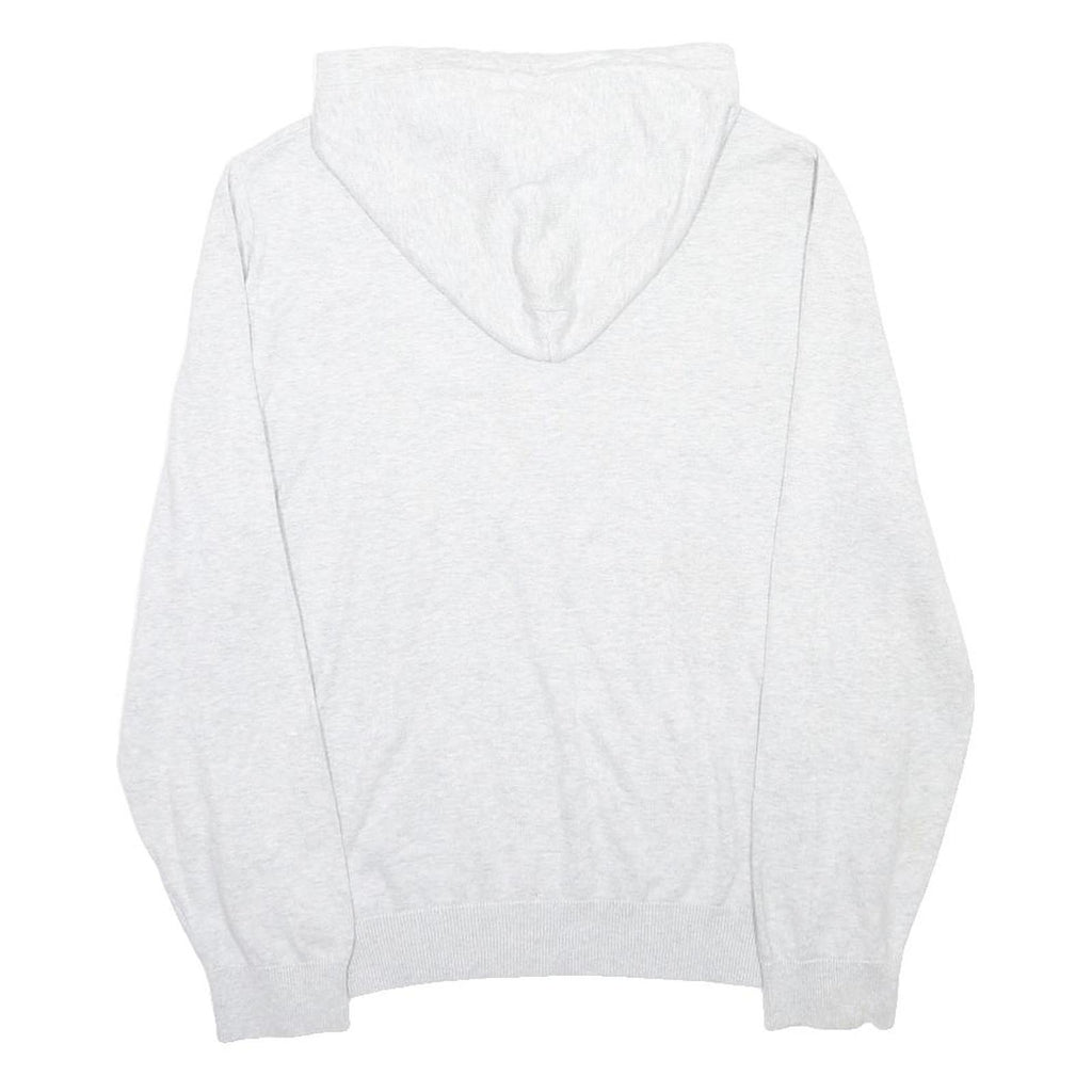TOMMY HILFIGER Mens Grey Hoodie L Cotton Blend Pullover Drawstring Hood