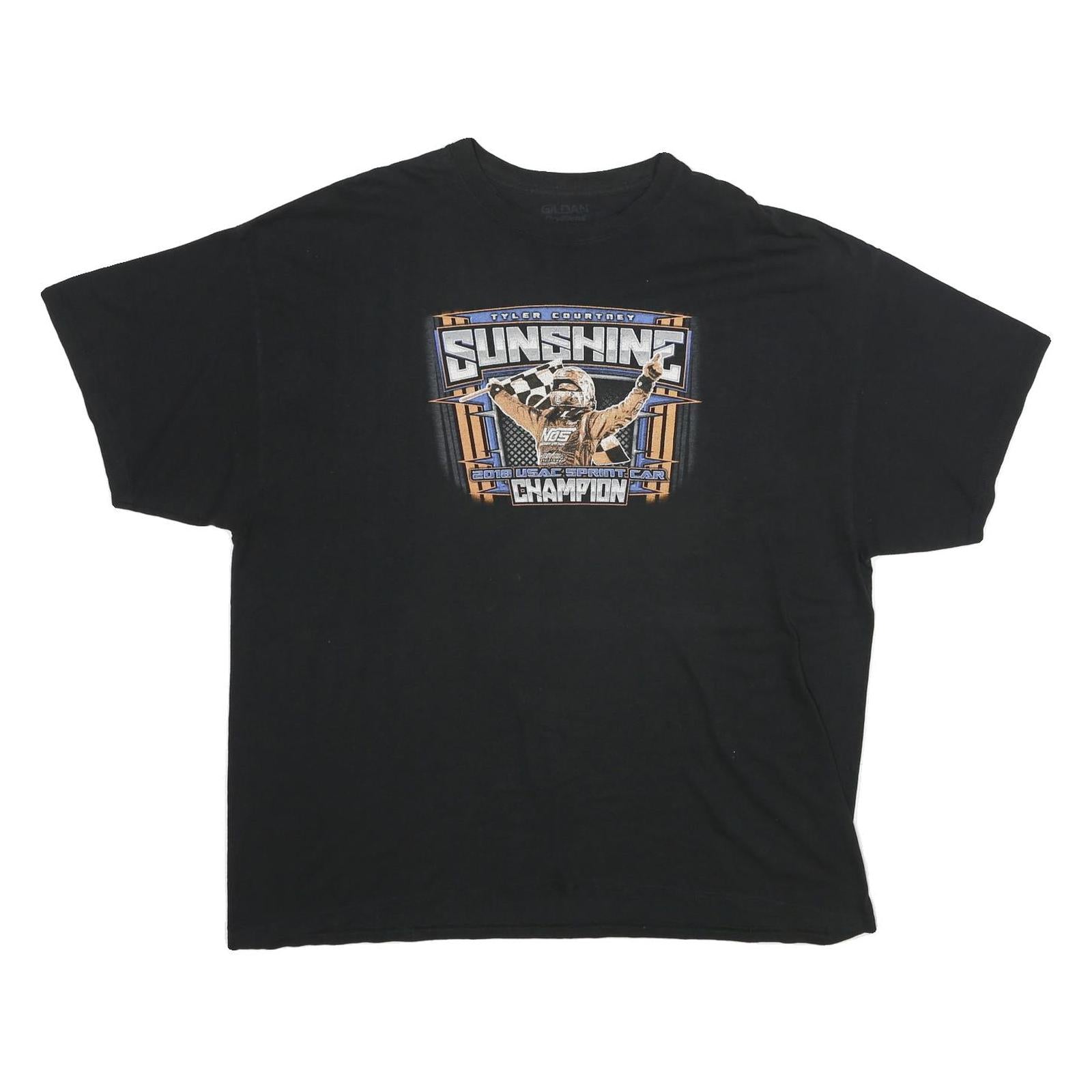 GILDAN Mens Black Tyler Courtney Sunshine Graphic T-Shirt 2XL Short Sleeve Crew
