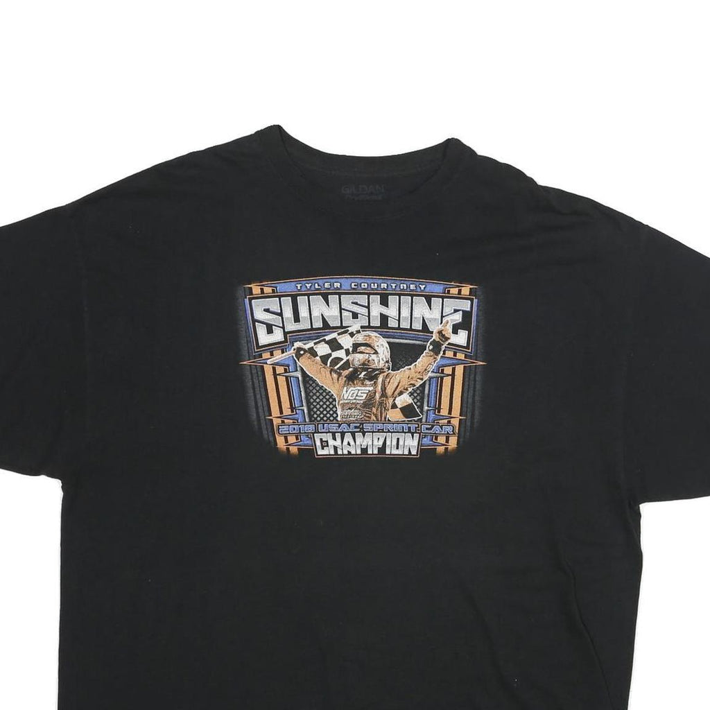 GILDAN Mens Black Tyler Courtney Sunshine Graphic T-Shirt 2XL Short Sleeve Crew