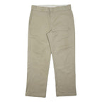 DICKIES Mens Regular Fit Beige Cotton Blend Trousers W34 L30 Workwear Classic