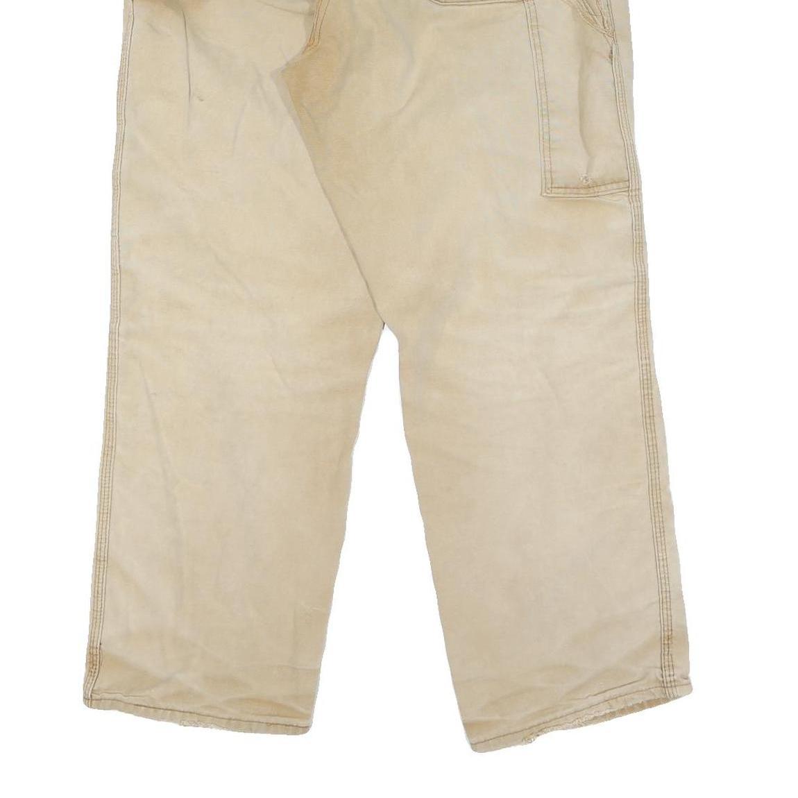 DICKIES Mens Cotton Beige Regular Straight Trousers W34 L30 Workwear Utility