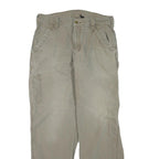 CARHARTT Mens Regular Beige Cotton Blend Trousers W34 L32 Workwear Zip Closure
