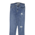 LEVI'S 721 Womens Jeans Blue Slim Skinny Denim Medium W26 L29 Distressed
