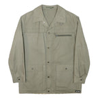 VALMELINE Mens Beige Jacket M Polyester Blend Plain Zip Lightweight Utility