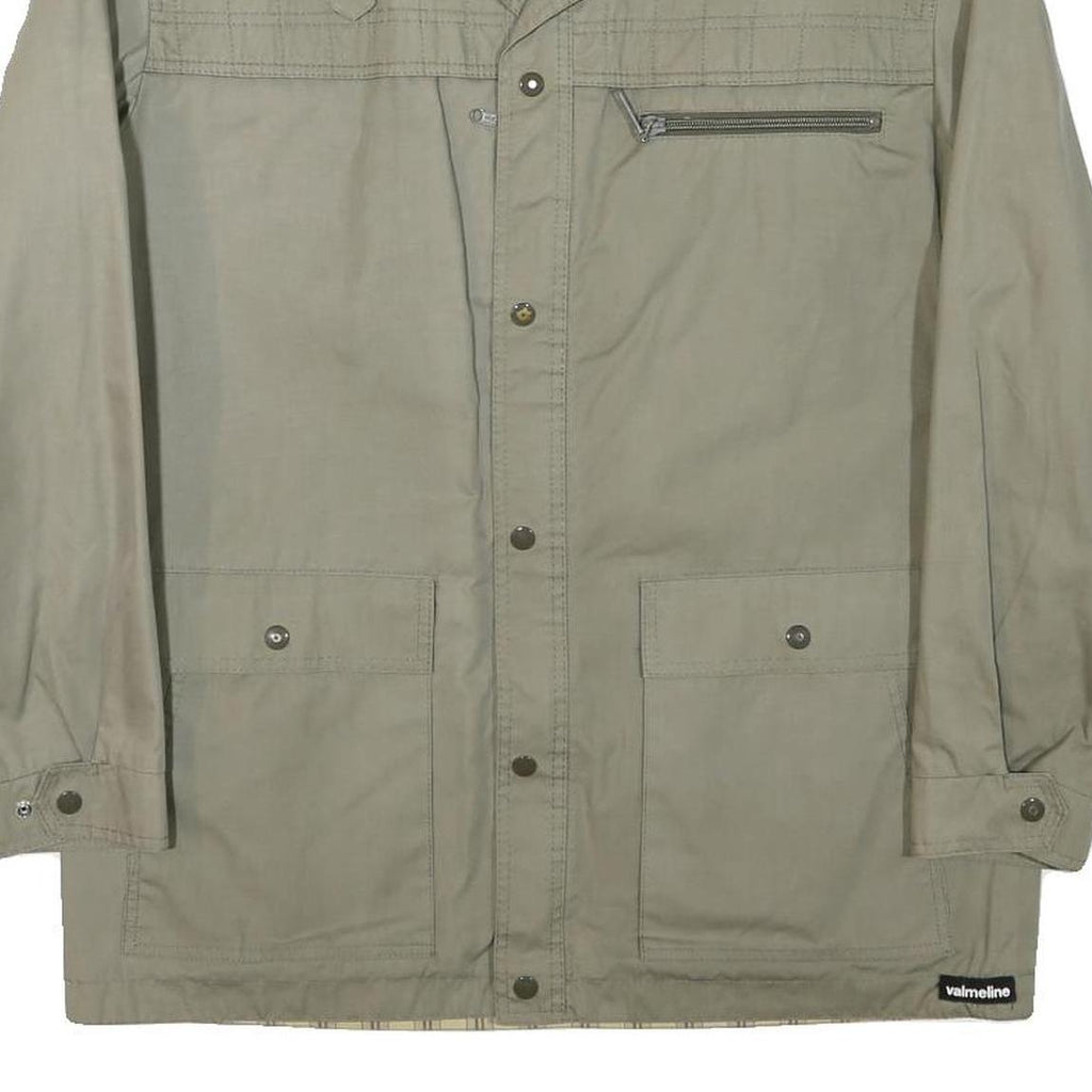 VALMELINE Mens Beige Jacket M Polyester Blend Plain Zip Lightweight Utility