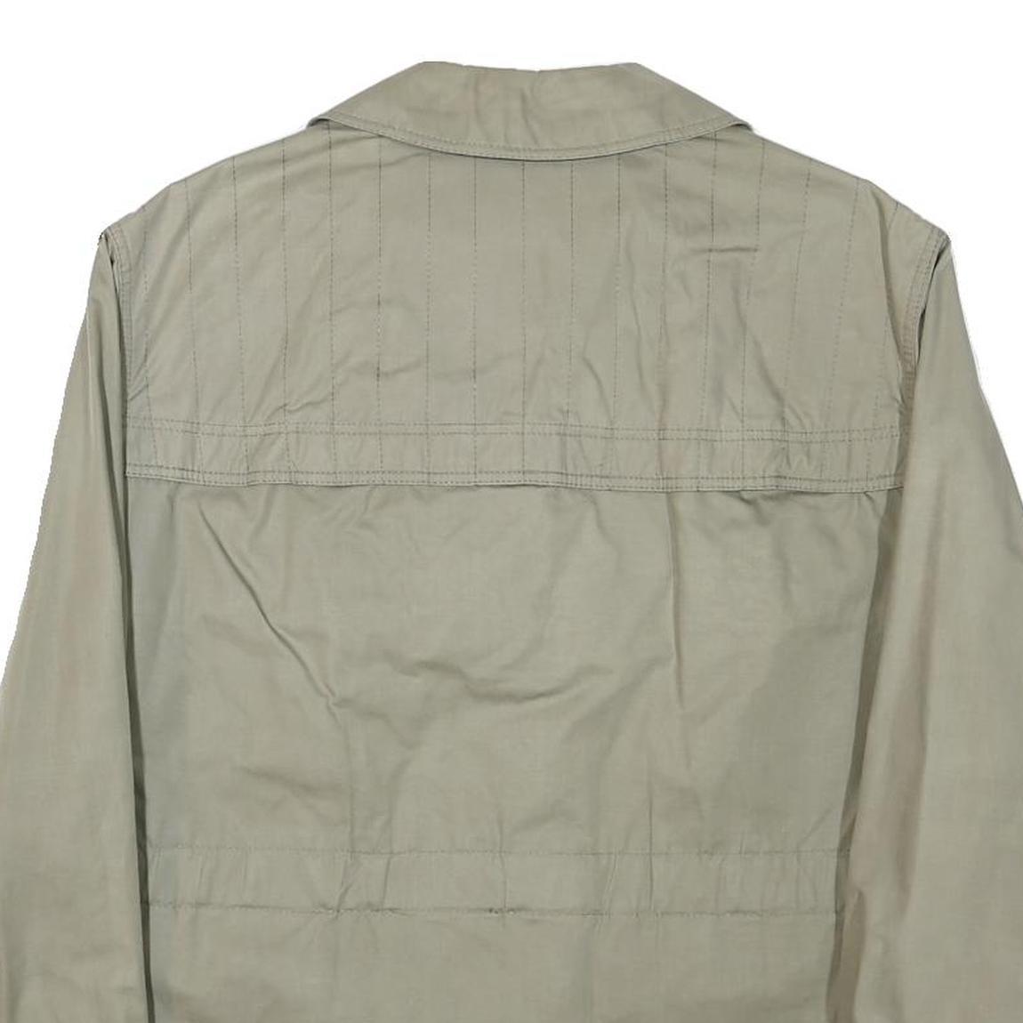 VALMELINE Mens Beige Jacket M Polyester Blend Plain Zip Lightweight Utility