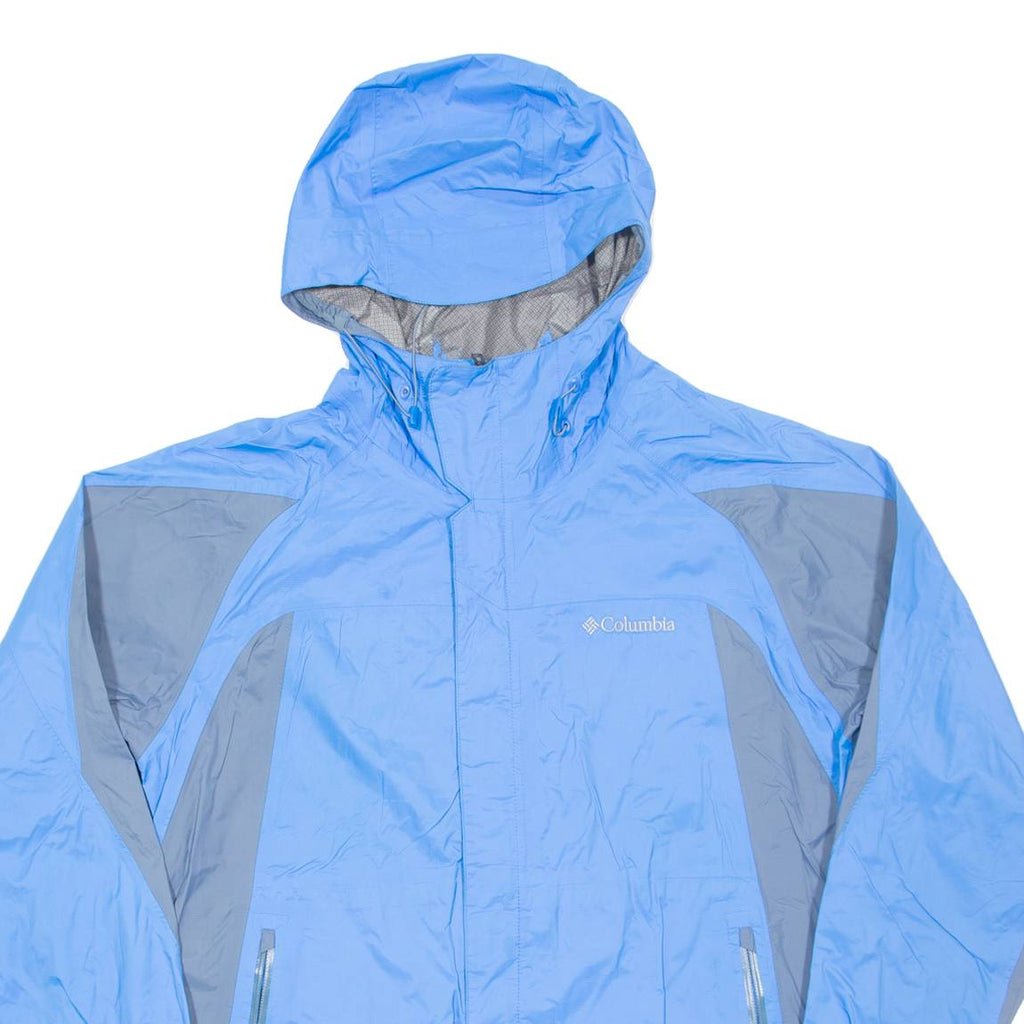 COLUMBIA Womens Jacket Blue Nylon Hooded L