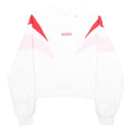 LEVI'S Womens White & Pink & Red Sweatshirt Crew Neck XS Cotton Blend Pullover