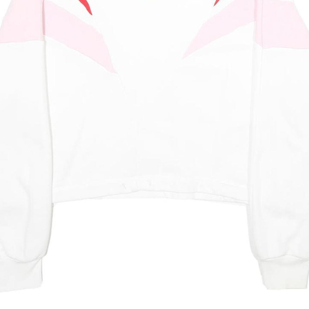 LEVI'S Womens White & Pink & Red Sweatshirt Crew Neck XS Cotton Blend Pullover