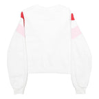 LEVI'S Womens White & Pink & Red Sweatshirt Crew Neck XS Cotton Blend Pullover