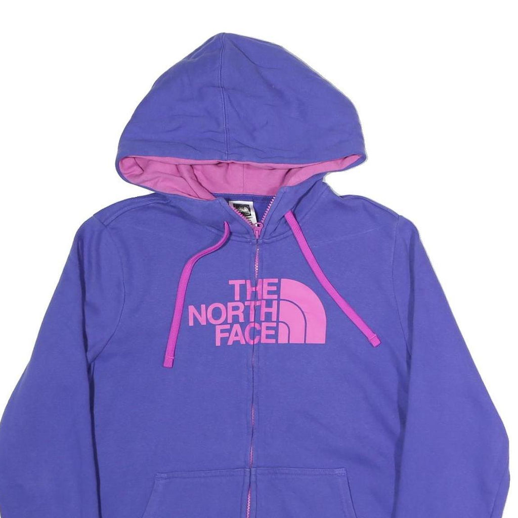 THE NORTH FACE Womens Purple & Pink Zip Up Hoodie L Cotton Blend Casual Outdoor