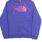 THE NORTH FACE Womens Purple & Pink Zip Up Hoodie L Cotton Blend Casual Outdoor