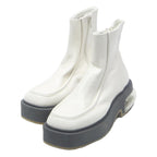 CHARLES & KEITH Womens Ankle Boots Leather White UK 2 Chunky Sole Transparent